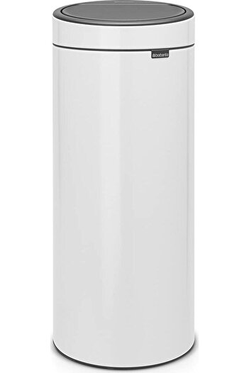Brabantia Touch White Trash Can 30L