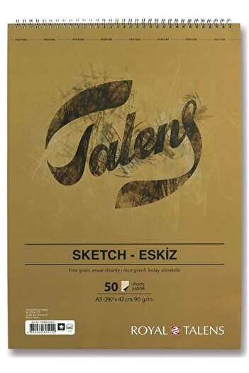 Talens كتلة رسم حلزونية 90 جرام - A3، 50 ورقة