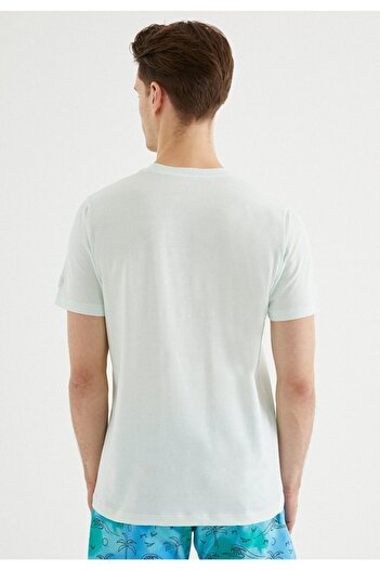 WESTMARK LONDON Erkek Mavi Regular Fit Bisiklet Yaka Baskılı T-shirt Palm