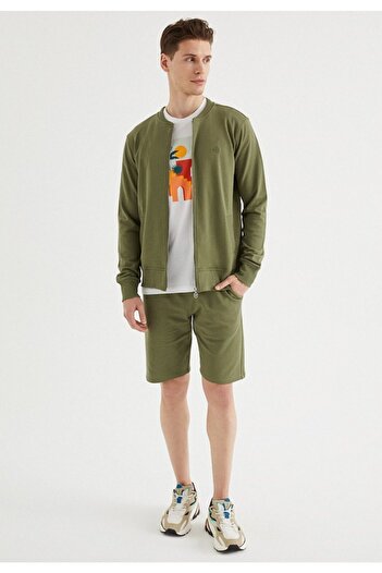 WESTMARK LONDON Ανδρικό φούτερ με φερμουάρ Khaki Regular Fit Ανδρικό μπουφάν Core Bomber