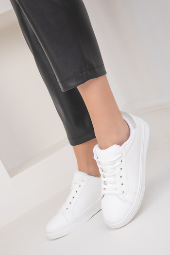 SOHO Beyaz-Gumus Kadın Sneaker 14395