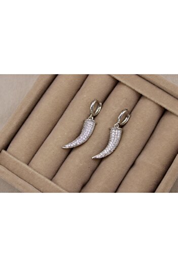 Vitastyle Zircon Stone Elephant Tusk Model Earrings