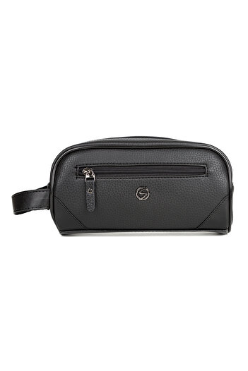 deridense Erkek Vegan Deri Kişisel Traş Kozmetik Clutch Çanta Seyehat Bakım El Çantası
