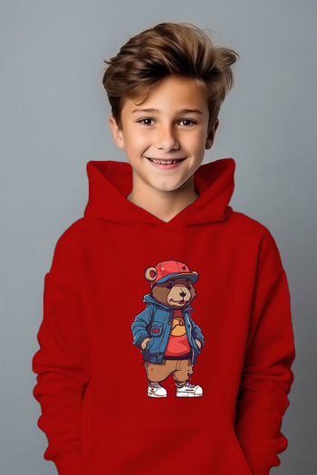 ADA BEBEK ÇOCUK Boy's Boho Printed Oversize Sweatshirt with Jacket and Hat