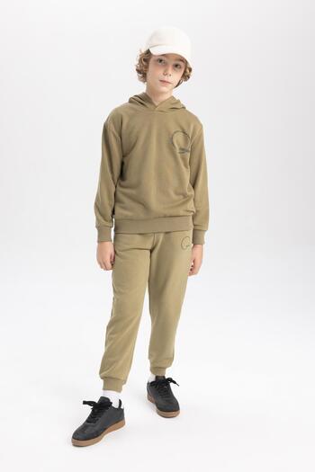 DeFacto Erkek Çocuk Baskılı Beli Bağcıklı Lastikli Paça Cepli Jogger Eşofman Altı B8927a823cw