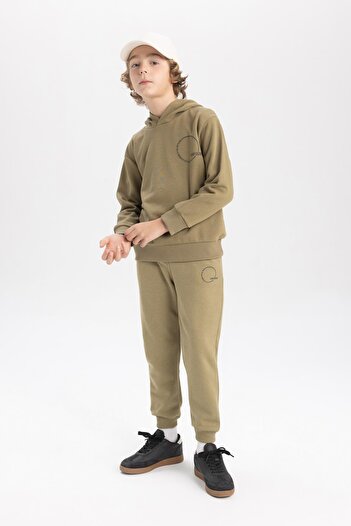 DeFacto Boy's Printed Lace-Up Waist Elastic Leg Pocket Jogger Sweatpants B8927A823Cw