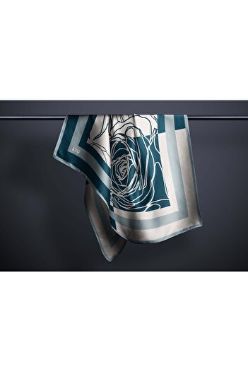 hijabchi Eșarfă Sura Rayon Mătăsoasă Dimensiune Mare - Albastru Petrol - 120 X 120 Cm