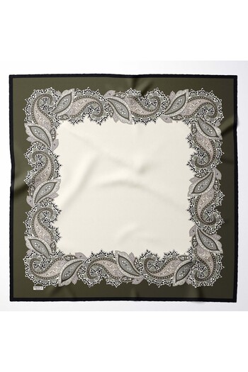 hijabchi Μεγάλο μεταξένιο κασκόλ Sura Rayon - Χακί - 120 Χ 120 εκ.
