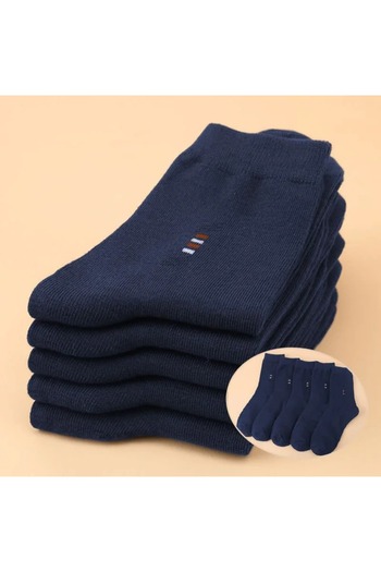 çorapmanya 5 Pairs of Stitched Economical Cotton Patterned Men's Socks
