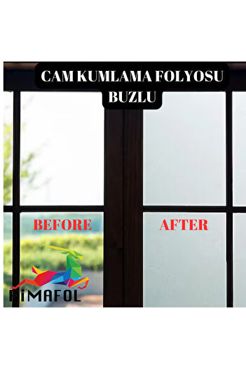 RİMAFOL CAM KUMLAMA FOLYOSU BUZLU CAM FİLMİ ofis -ev-mutfak pencere-cam balkon duşakabin 75cmx2m