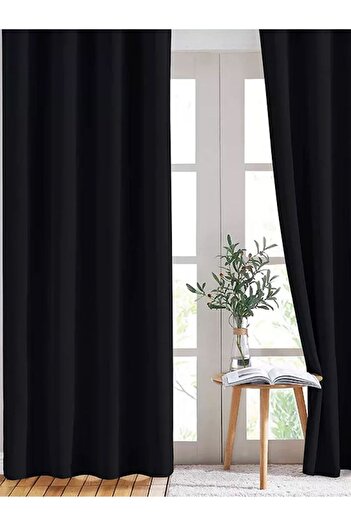 Cortibo Blackout Blackout Background Curtain Black