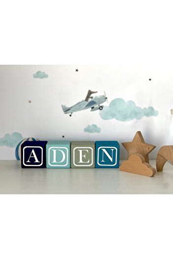 mogokids Renkli Harfli Bebek Anı Dekor Anne Bebek Isim Küpü 4harf