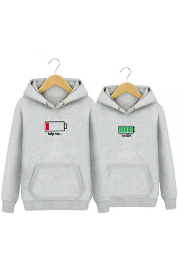 Mythologie Φούτερ Charge Couple Combination - Γκρι εμπριμέ κουκούλα oversize