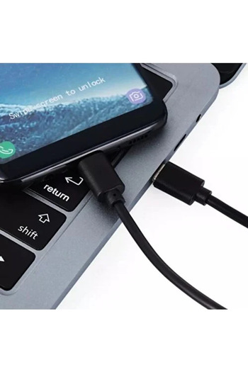 HOOK Heugers Type-c - Mikro Usb Karşılıklı Şarj Ve Data Kablosu | 80 Cm | Siyah