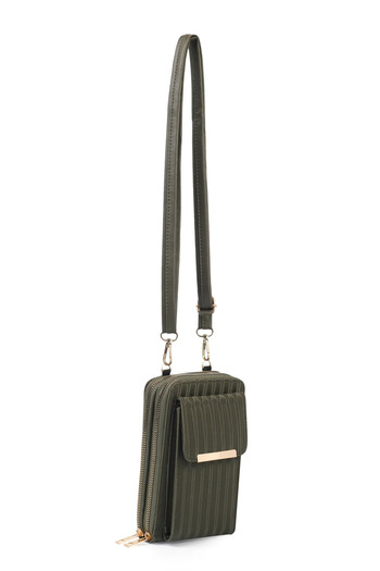 on star Women's Crossbody Adjustable Strap Wallet Bag with Phone Holder Compartment and Road Pattern