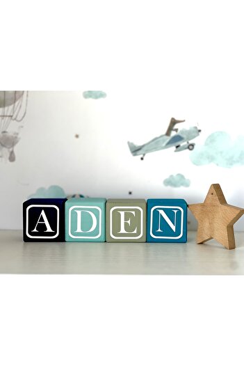 mogokids Renkli Harfli Bebek Anı Dekor Anne Bebek Isim Küpü 4harf