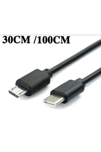 HOOK Heugers Type-c - Mikro Usb Karşılıklı Şarj Ve Data Kablosu | 80 Cm | Siyah
