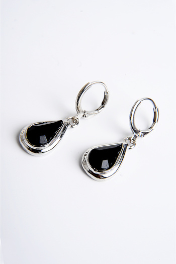 EUROMODA Drop Design Pearl Stone Necklace Earring Set