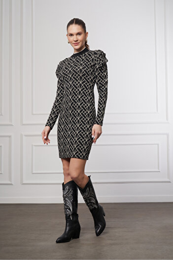 UTOPIAN Slim Fit Desenli Elbise