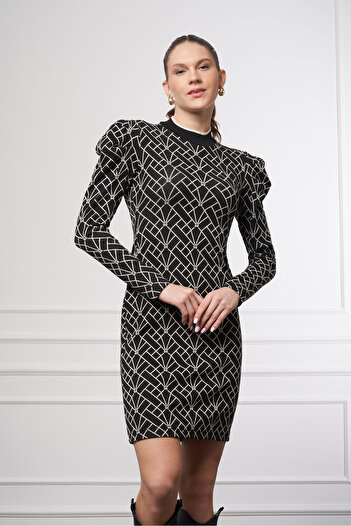 UTOPIAN Slim Fit Desenli Elbise