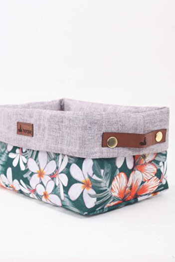 INTER Z Horose Multi-purpose Children's Room Basket Set 2 Pieces Basket Flower Patterned