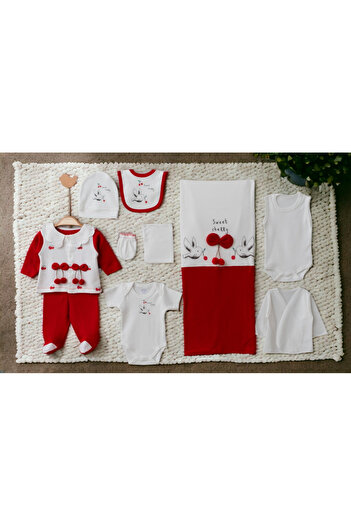 Necix's 6-Piece CUTE MONTHS BIRTH SET (10-Piece HOSPITAL EXIT, BABY BAG, SWADDLE, BLANKET, WIPES AND SOCKS SET)