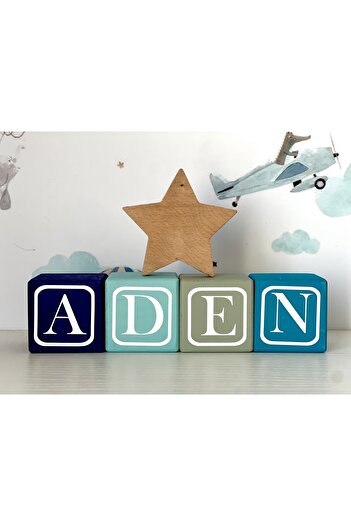 mogokids Renkli Harfli Bebek Anı Dekor Anne Bebek Isim Küpü 4harf