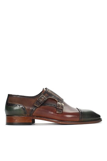 Celal Gültekin Ανδρικά κλασικά παπούτσια Green Tan Monk Strap 552 032-20288