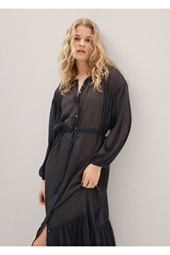 MANGO Woman Long Plumeti Dress