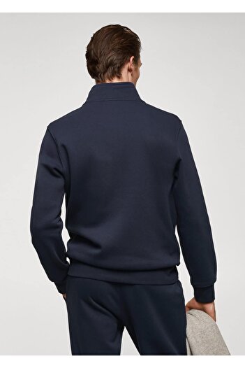 MANGO Man Yakası fermuarlı pamuklu sweatshirt