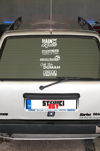 STİCKERCI BEY Hain Kostok Chrome 40*20 Cm Set Autocolante Parbriz Spate Folie de Acoperire Tăiată