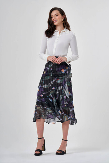 Mizalle Flounce Colorful Skirt