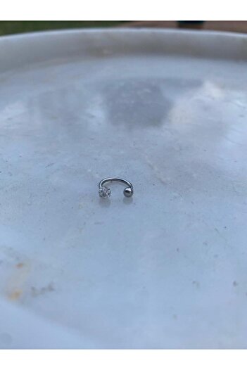 hbtasarim Çelik Silver Taşlı Top Tragus/piercing