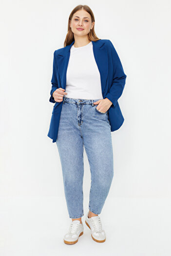 Trendyol Curve Light Blue High Bel Mom Jeans TBBAW24CJ00075