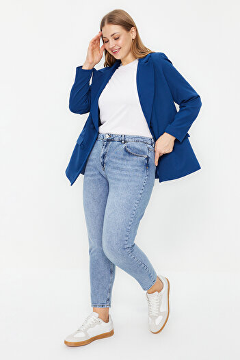 Trendyol Curve Light Blue High Bel Mom Jeans TBBAW24CJ00075