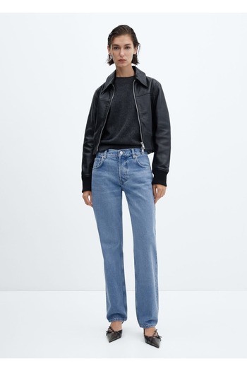 MANGO Woman Mid-waist straight cut jeans