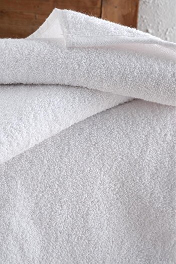 Mürdüm Home Simple 1 Piece 50x90 Cm Double Stitched Hotel Towel White Bath Towel