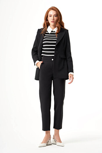 Mizalle Single Button Black Jacket