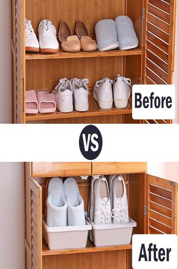 Bayev Roma 3 Compartment 10 Pieces Shoes Slippers - Vertical Ramp Organizer Box