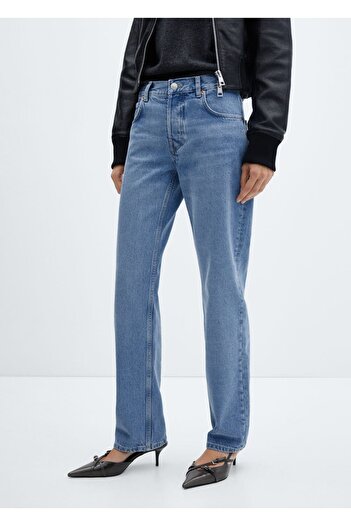 MANGO Woman Mid-waist straight cut jeans