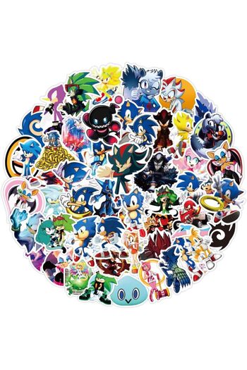 Kumik Sonic characters sticker large size 50 pcs