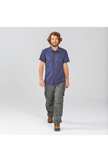 Decathlon Men's Outdoor Cargo Pants - Khaki - Travel 100, Modular Design
