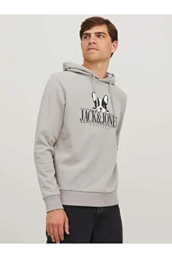 Jack & Jones Ανδρικό φούτερ Jack&Jones με κουκούλα ανοιχτό καφέ 12244219