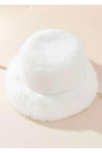 FELLMENS White Soft Textured Plush Heart Hat for Women