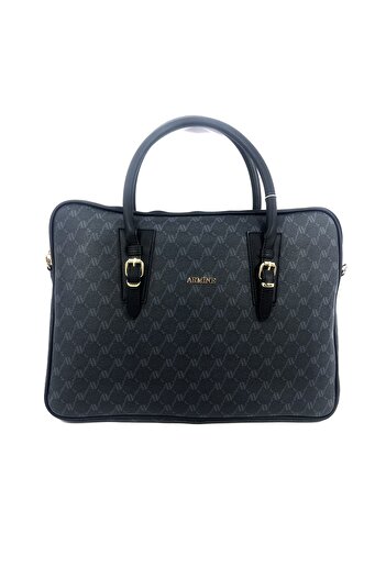 Armine 370 Тънко черно дамско куфарче и чанта за лаптоп Armine
