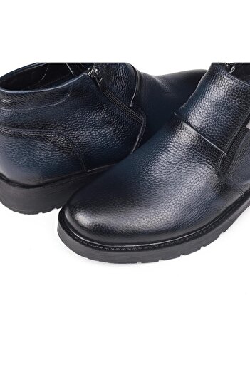 Ducavelli Chelsea Genuine Leather Non-Slip Sole Zippered Daily Boots Black