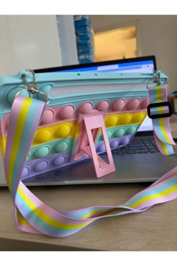 m.tk moveteck Galaxy Tab S9 Fe/S10 Fe/S10 Lite 10.9 Case Popit Cute Neck Strap Children's Case Silicone Compatible