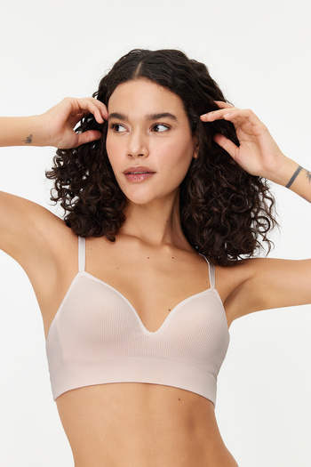 Trendyol Collection Púderrózsaszín varrat nélküli bralette melltartó - kötélszíj, párnázat és huzal nélkül THMAW22SU0043