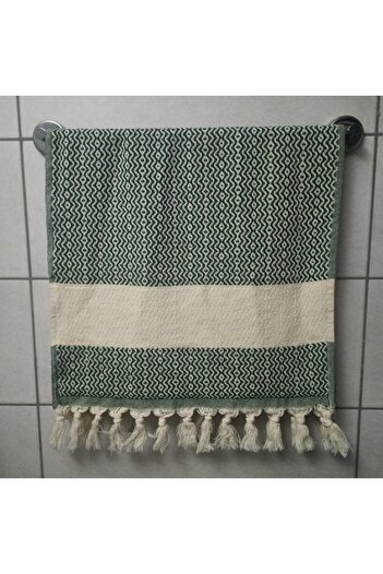 Beauty Box 50cmx80cm Yeşil Spor El Yüz Havlusu %100 Pamuklu Peştamal Turkish Bath Hamam Hand Towel