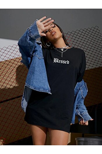 MOONBULL Unisex Oversize Blessed Printed T-shirt